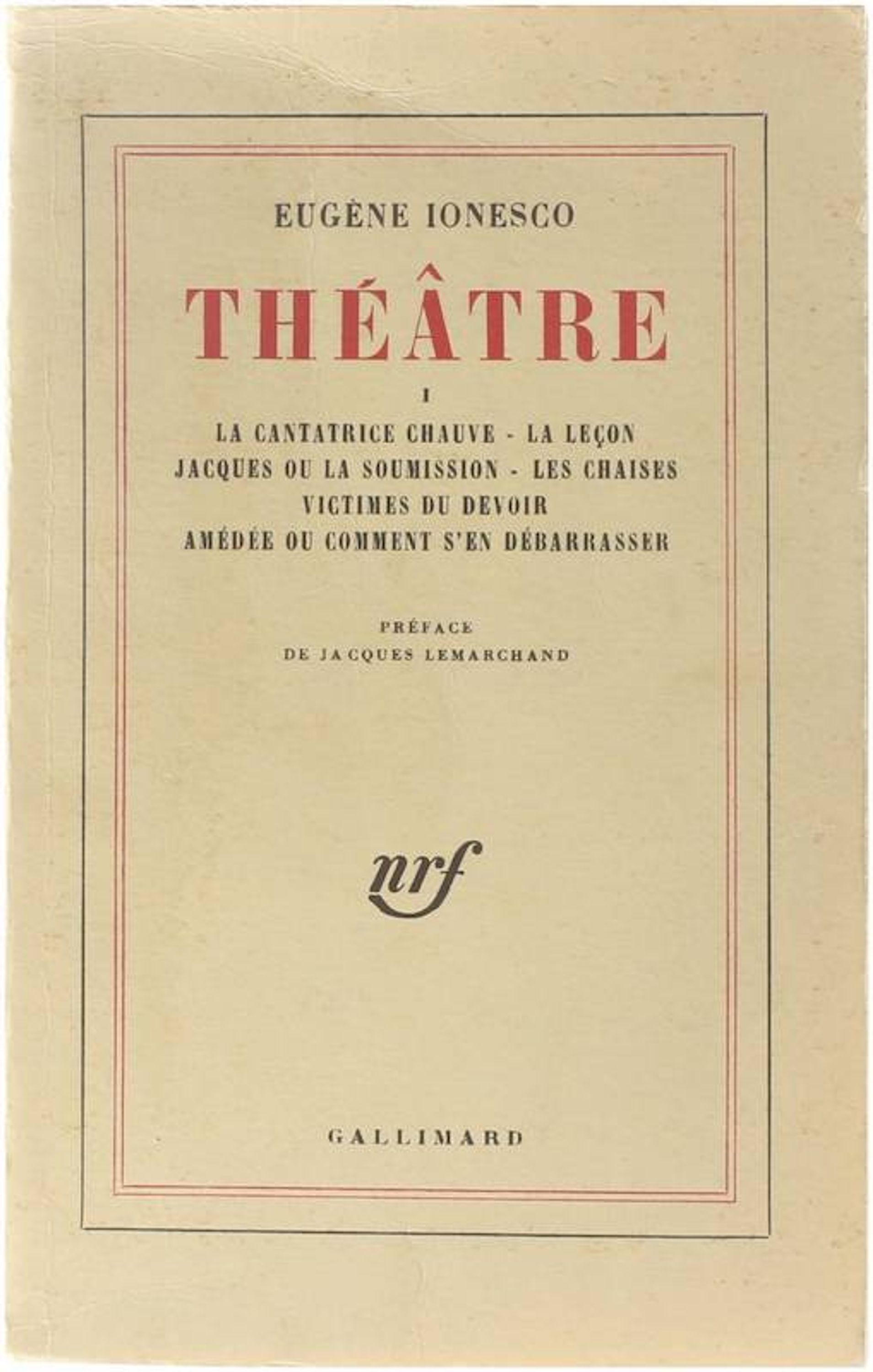 Théâtre, Tome I - Click to enlarge picture.